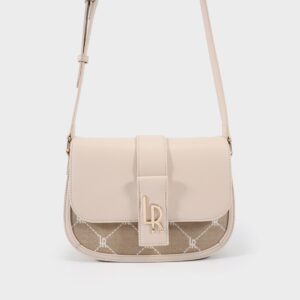 LABEL ROSE NEW MONOGRAM SADDLE BIANCO