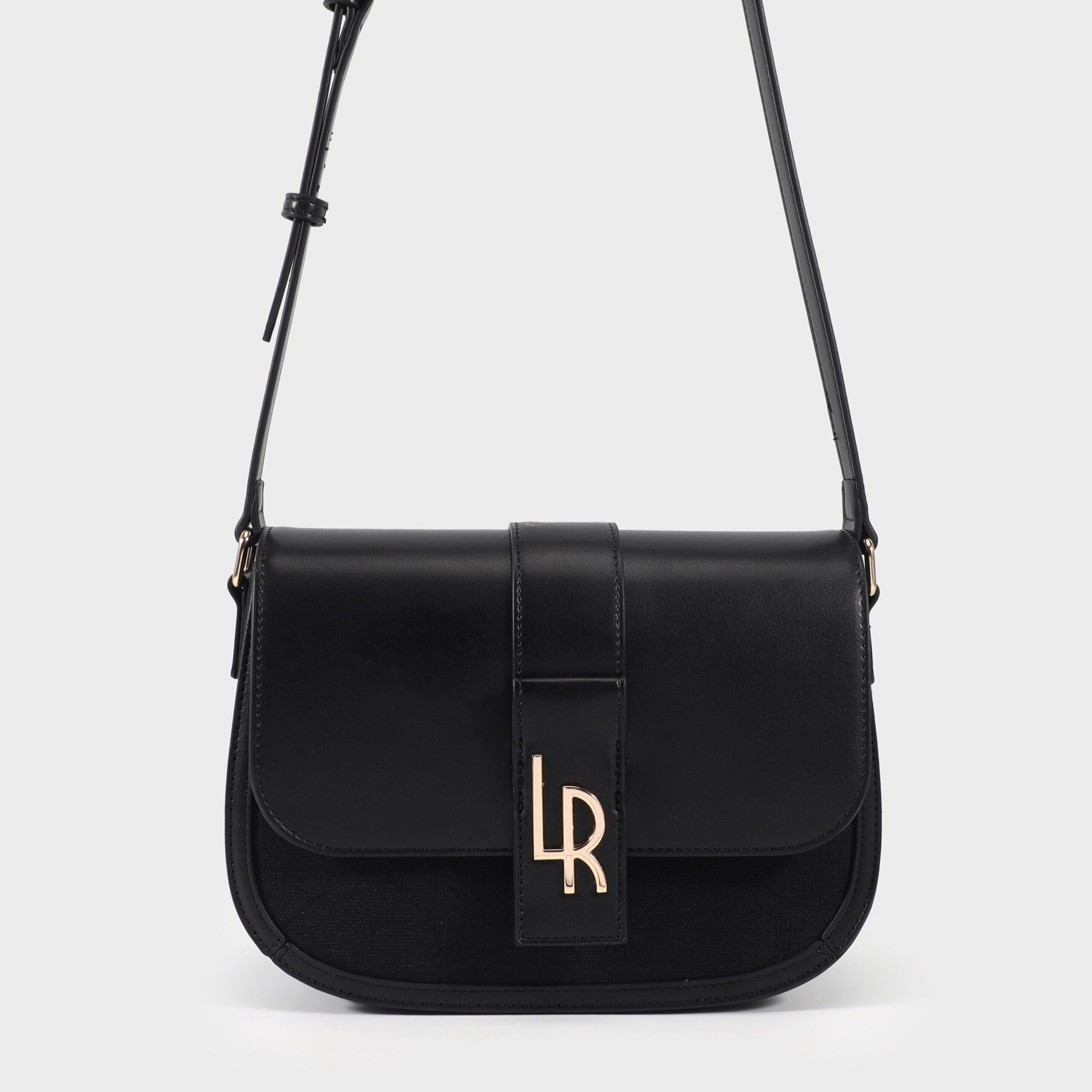 LABEL ROSE NEW MONOGRAM SADDLE NERO