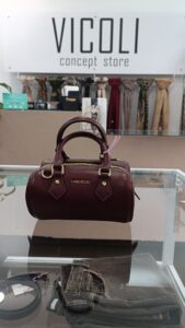 label rose Borsa a mano Bauletto EROS - burgundi