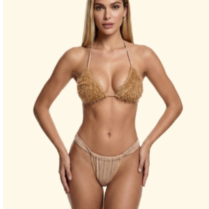 Bikini Donna F**K Triangolo con Slip Brasiliano Fisso Gold SW1121-GD