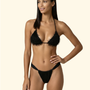 Bikini Donna F**K Triangolo con Slip Brasiliano Fisso Nero SW1121-BK