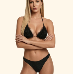 Bikini Donna F**K Triangolo con Slip Perizoma Nero SW1120-BK