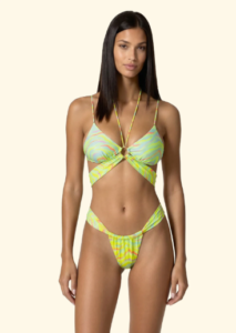 Bikini Donna F**K Triangolo con Slip Brasiliano Fisso Fantasia SW0341-X35