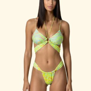 Bikini Donna F**K Triangolo con Slip Brasiliano Fisso Fantasia SW0341-X35