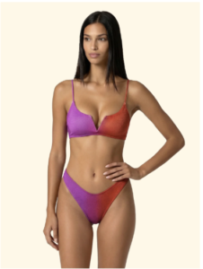 Bikini Donna F**K Top con Ferretto e Slip Americano fisso Fantasia SW1852-X81