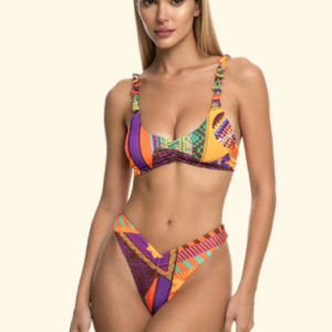 Bikini Donna F**K Top con Slip Americano Fisso Fantasia SW2952-X11